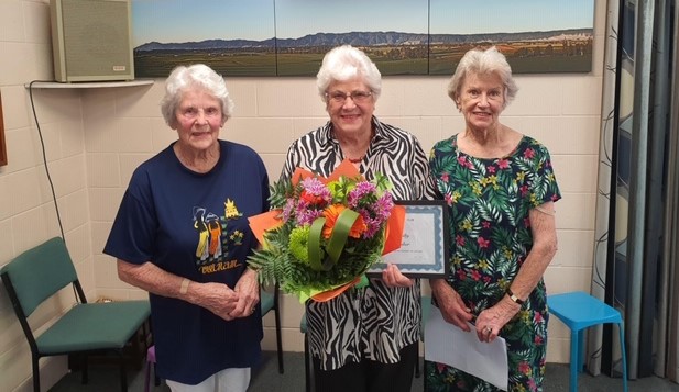 Life Members: From L-R our life members in 2019, Sonia, Lesley and Ann Ring